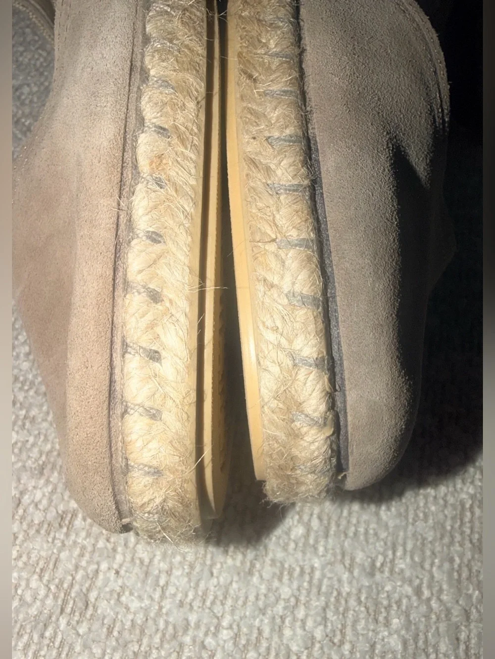Beige Espadrille Slingback Wedges - Women's Neutral Suede